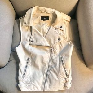 H&M White Faux Leather Moto Vest — FINAL PRICE